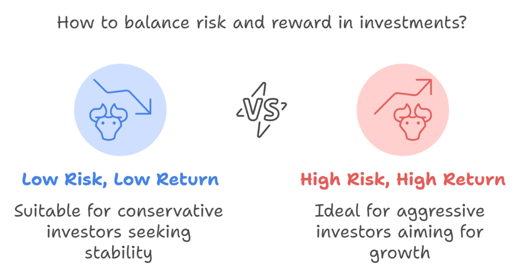 An illustration showing how to balance risk and reward in investments